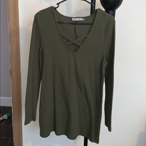 Green long sleeved shirt
